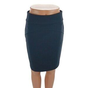 Juicy Couture Skirt Black Straight Knee Length Stretch Classic Womens Size S